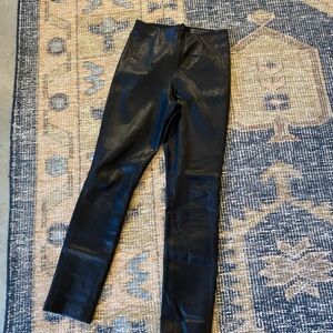 Rag & Bone Black Leather-Style Trousers / separate top Aubade high end crop lace